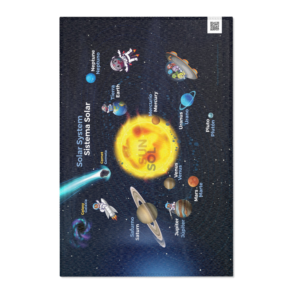 Bilingual Solar System Rugs - For learning and imagination.