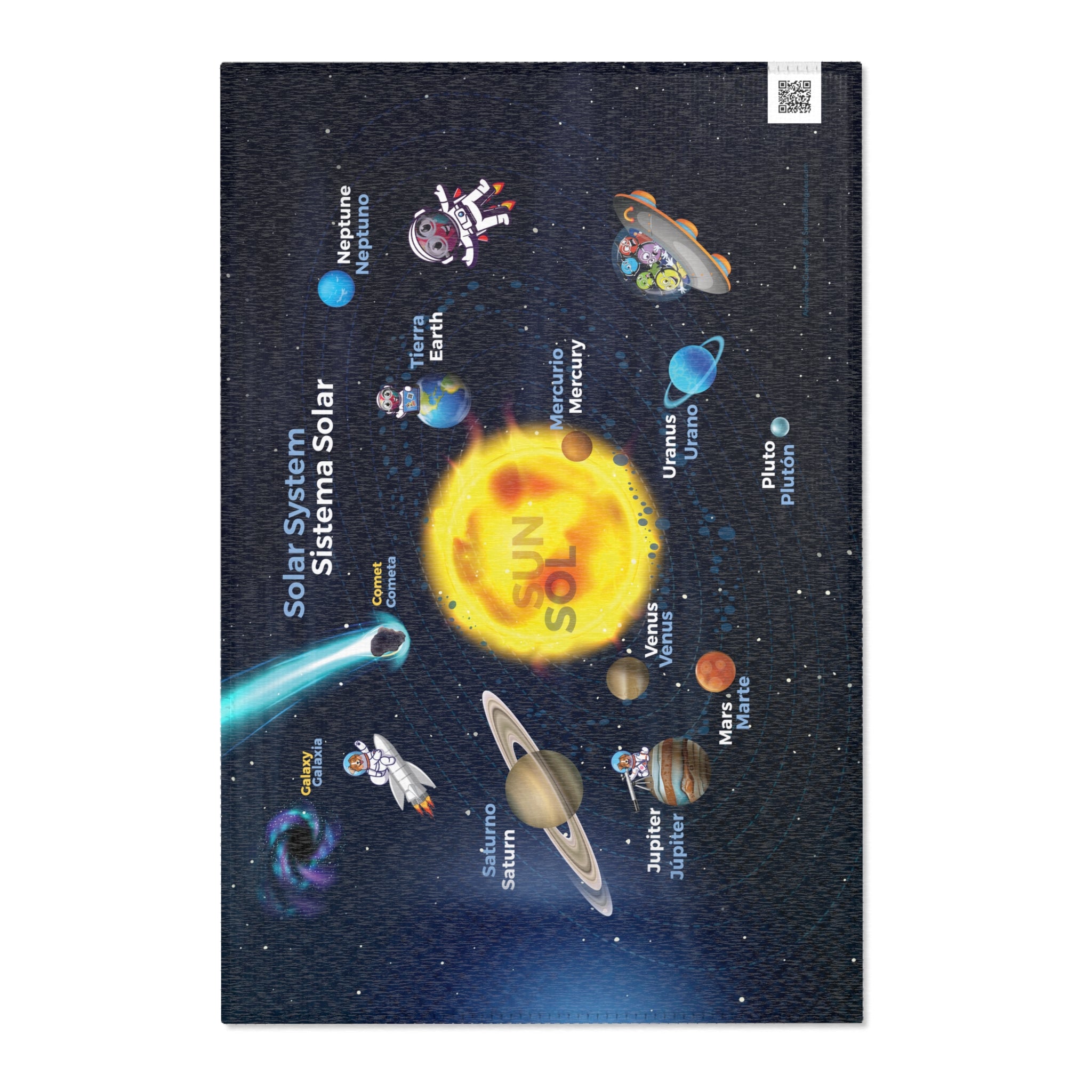 Bilingual Solar System Rugs - For learning and imagination.