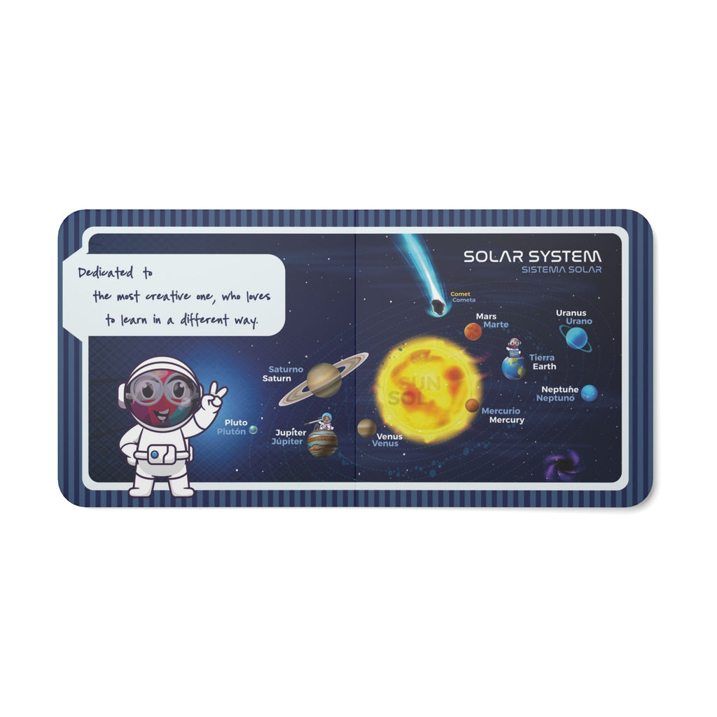 Solar System Board Book | Emotions & Bilingual Learning | Early Learners Baby Book - AhvianTheCreative Bilingual Series