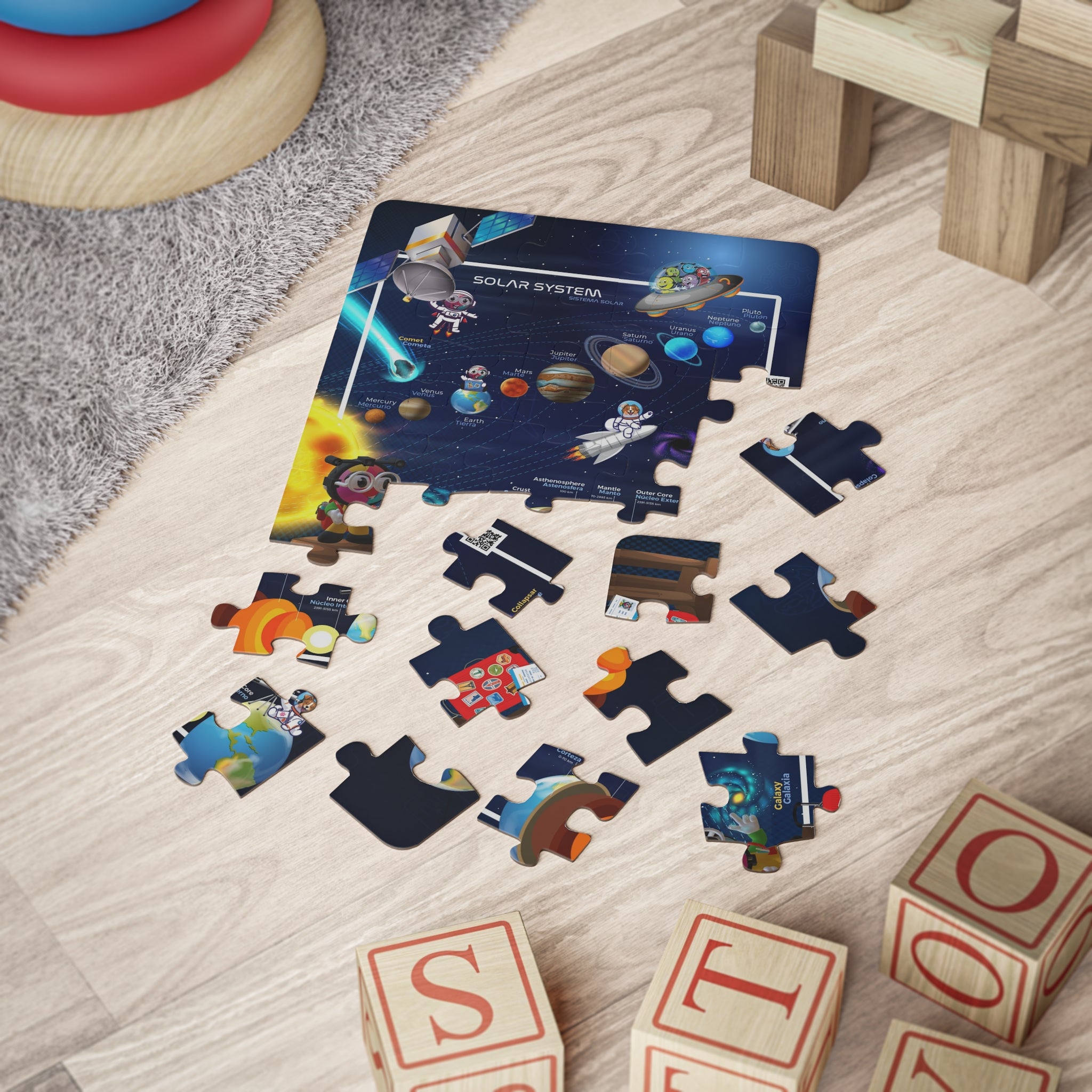 Kids' Puzzle "Solar System" in English - Spanish (30-Piece)