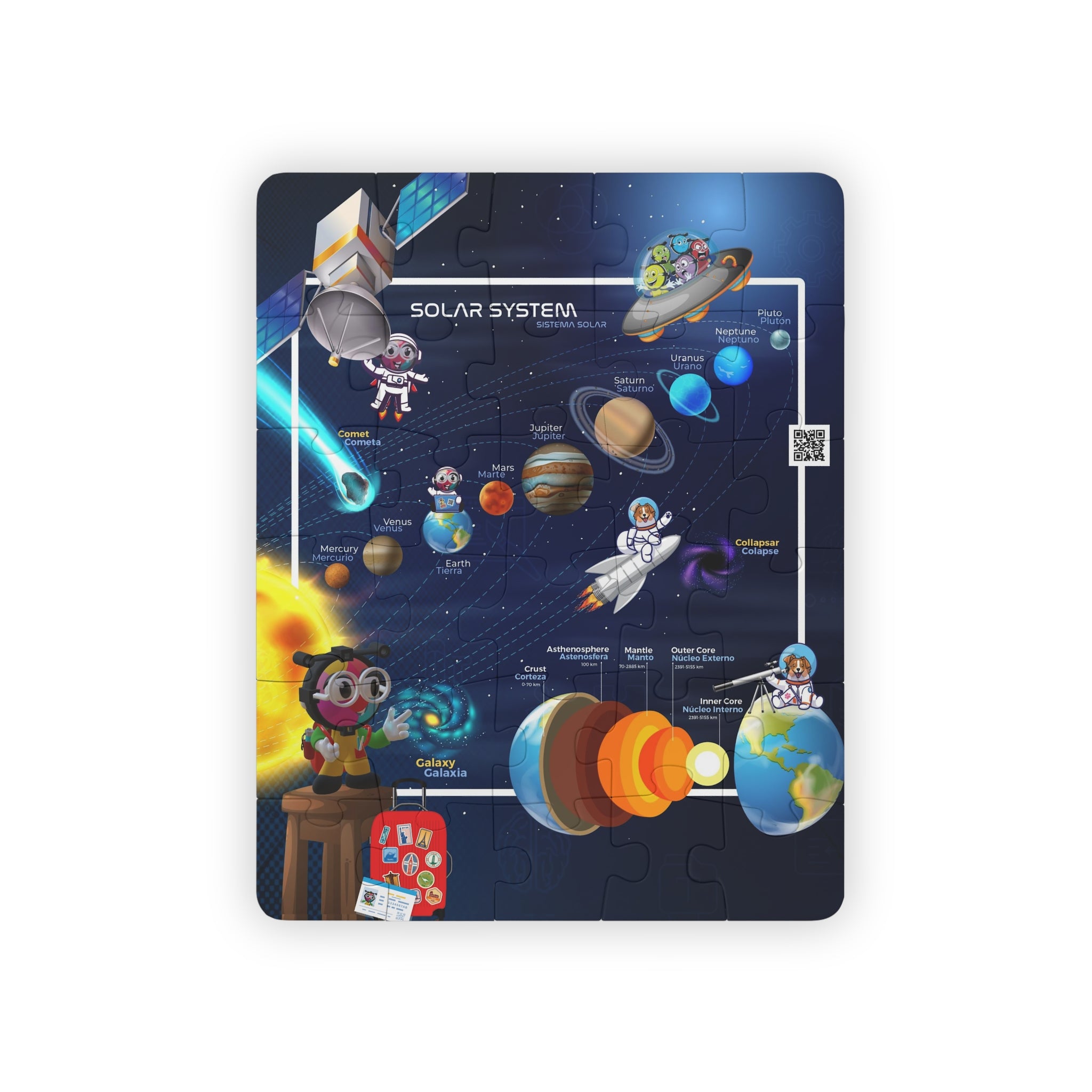 Kids' Puzzle "Solar System" in English - Spanish (30-Piece)