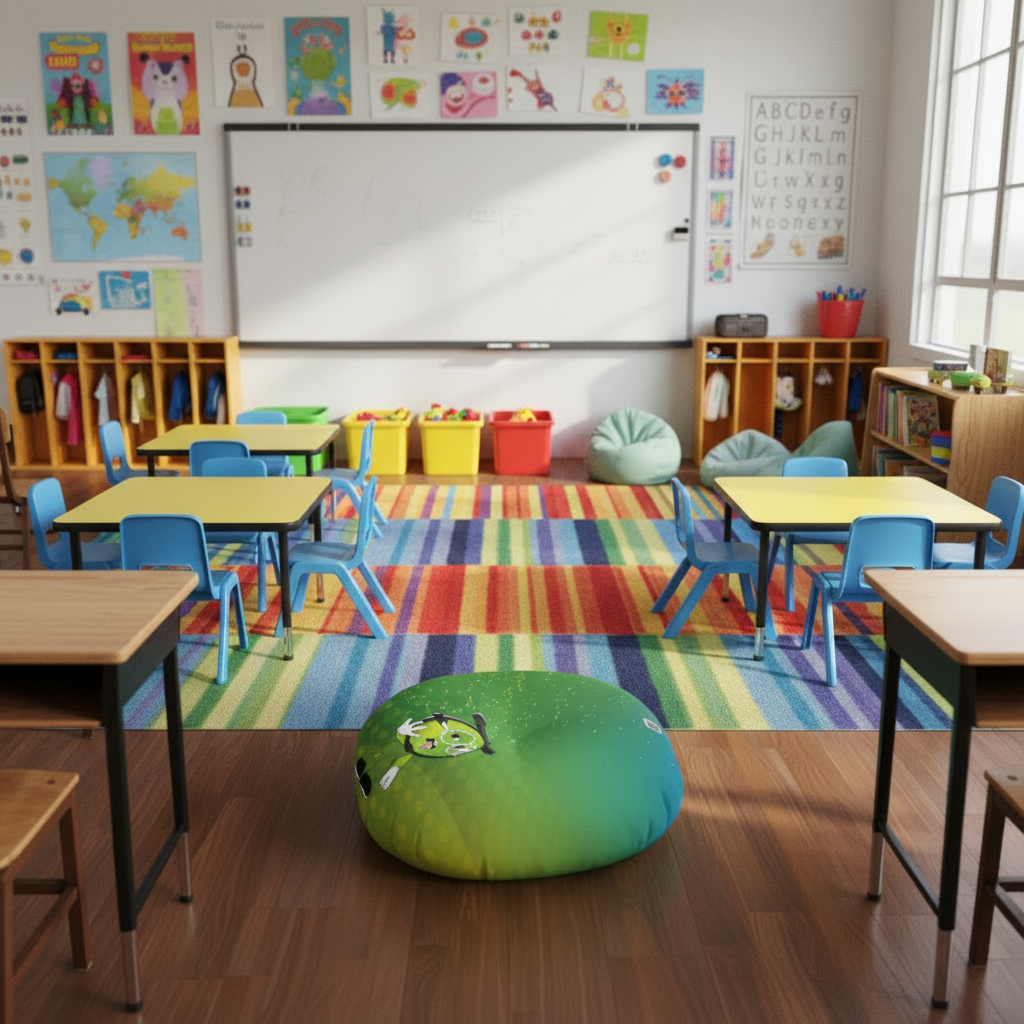 Tufted Floor Pillow, Round - Corner learning for Teachers- Emotions