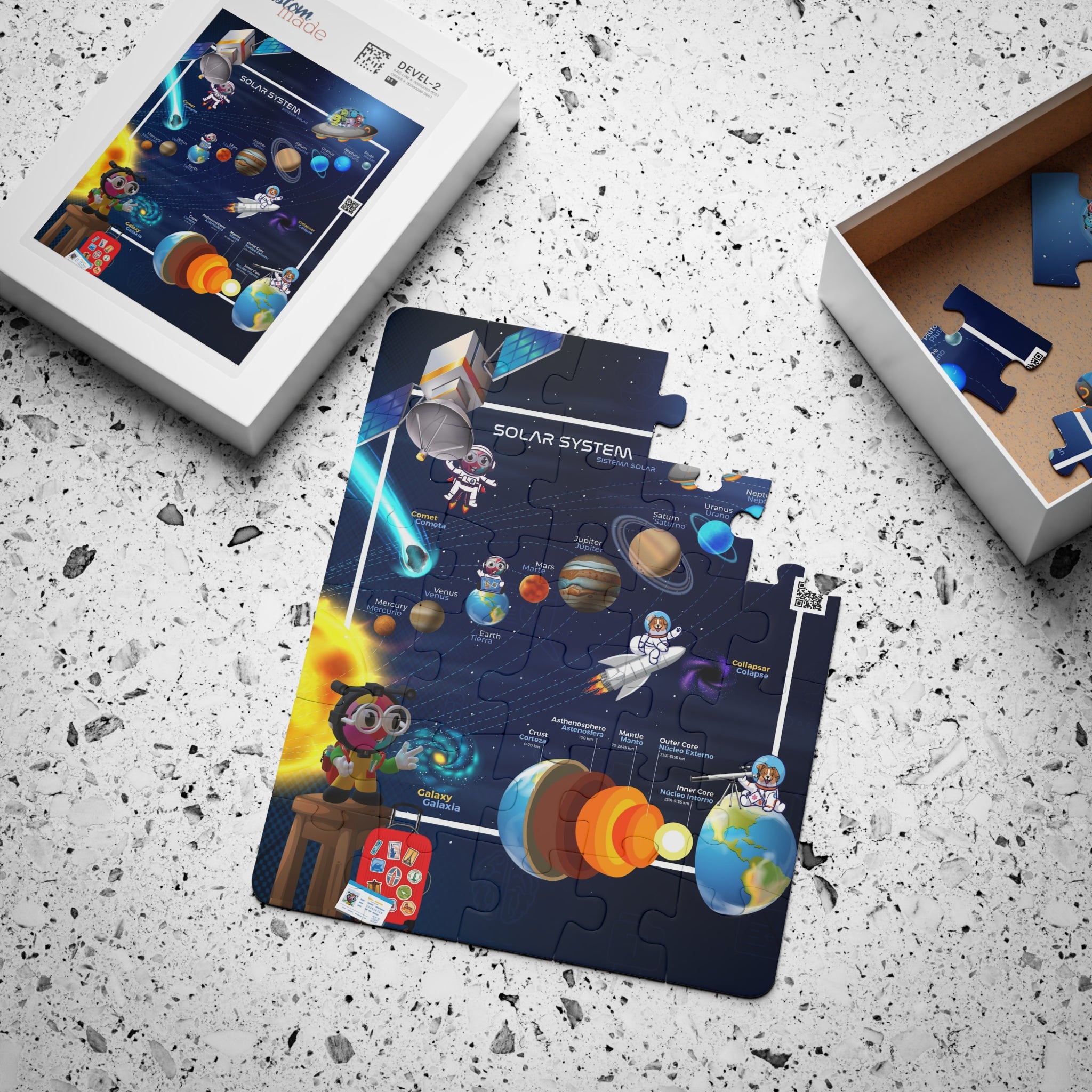 Kids' Puzzle "Solar System" in English - Spanish (30-Piece)