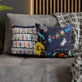 Bilingual Solar System Sensory Faux Suede Square Pillowcase & Bilingual Alphabet Pillowcase