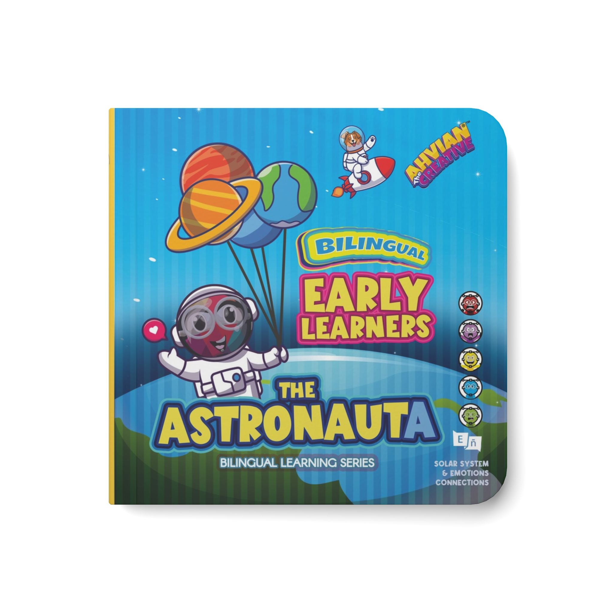 Solar System Board Book | Emotions & Bilingual Learning | Early Learners Baby Book - AhvianTheCreative Bilingual Series