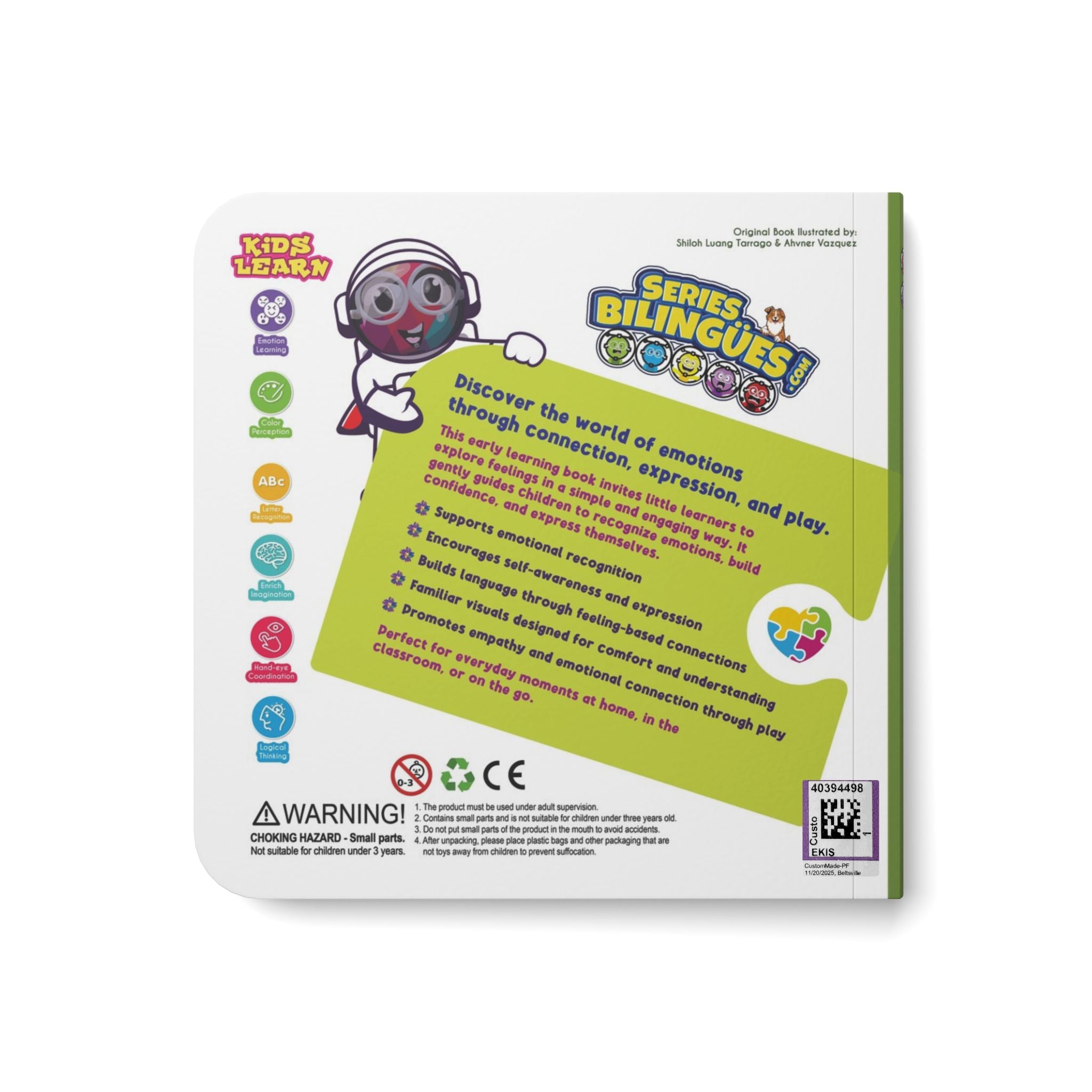 Emotions Bilingual Board Book | Early Learners Baby Book - AhvianTheCreative Bilingual Series