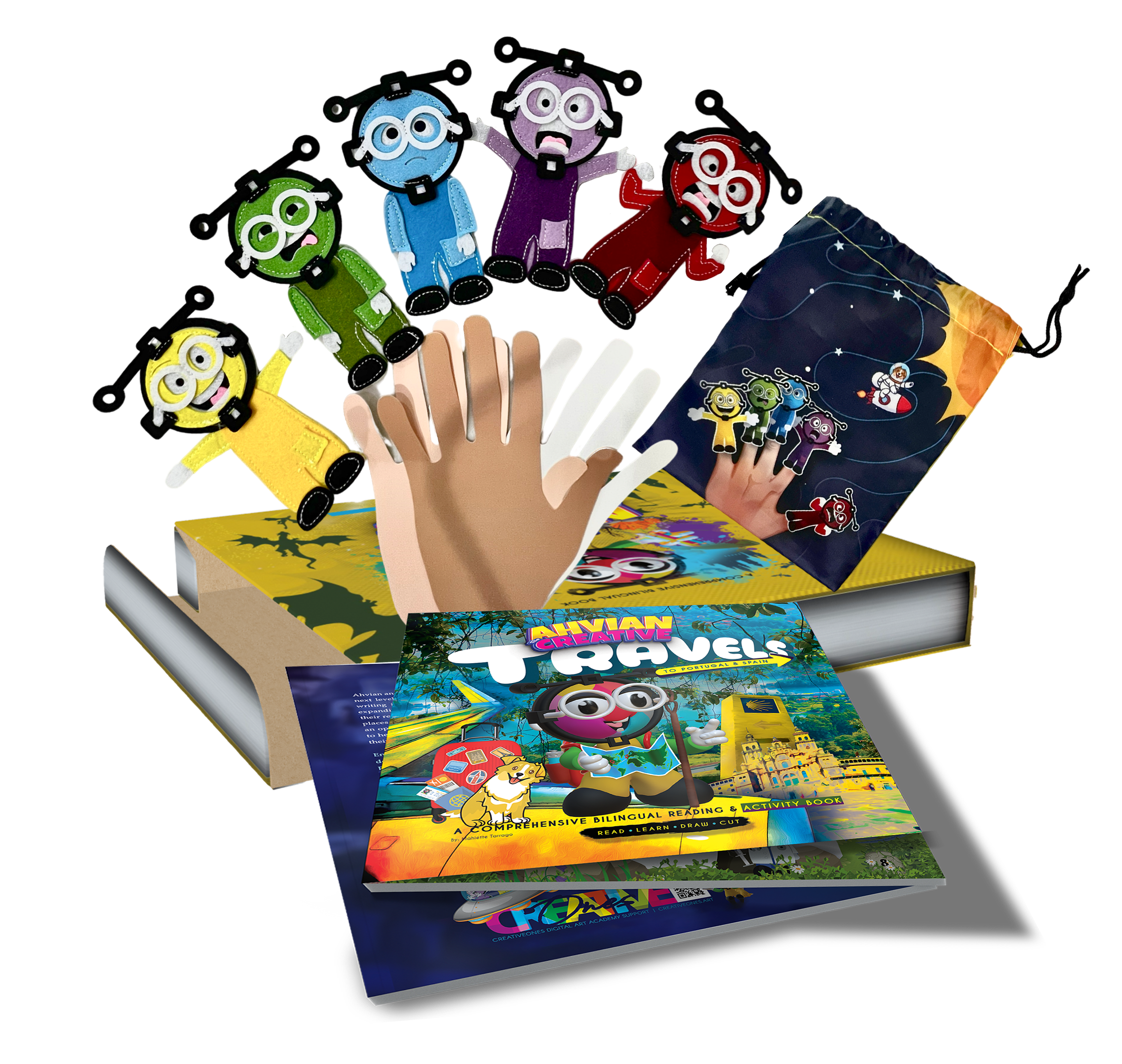 Travel Book + Finger Puppets + Box
