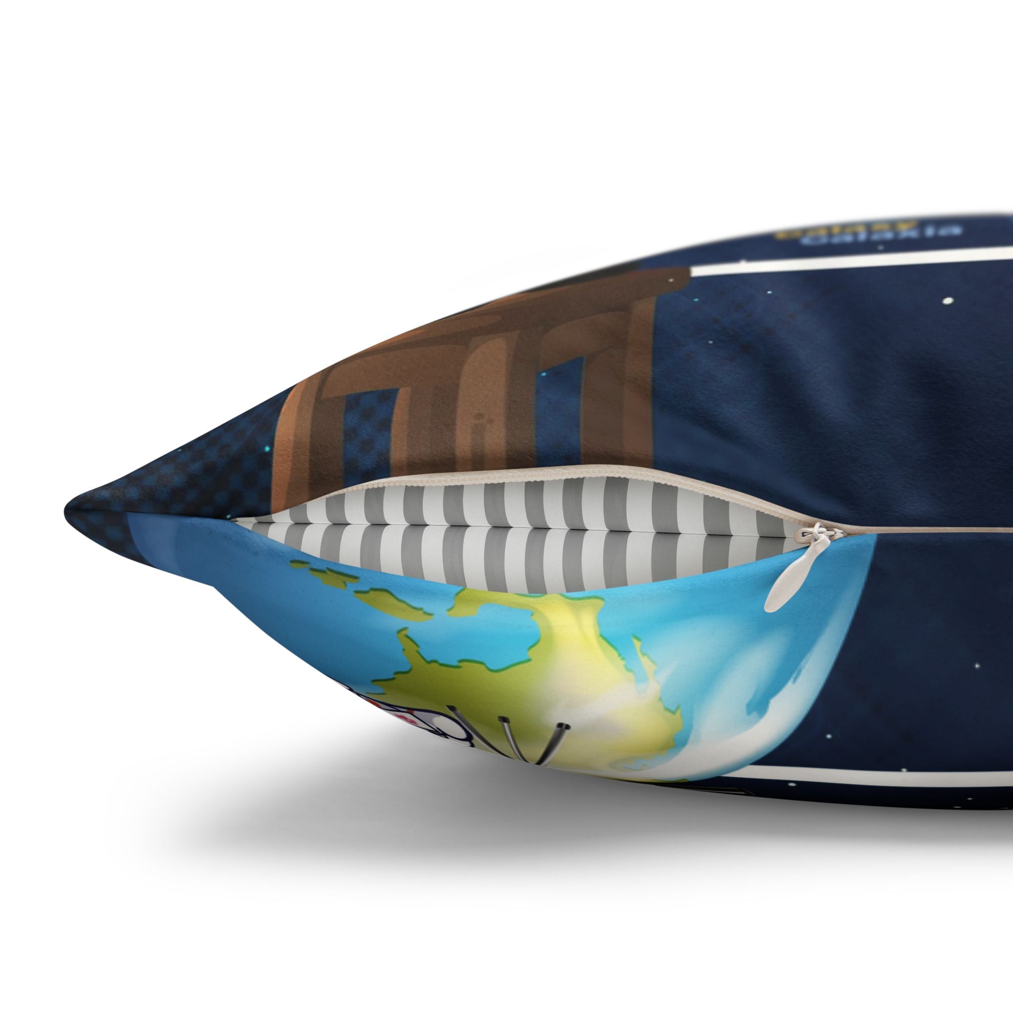 Bilingual Solar System Sensory Faux Suede Square Pillowcase & Bilingual Alphabet Pillowcase