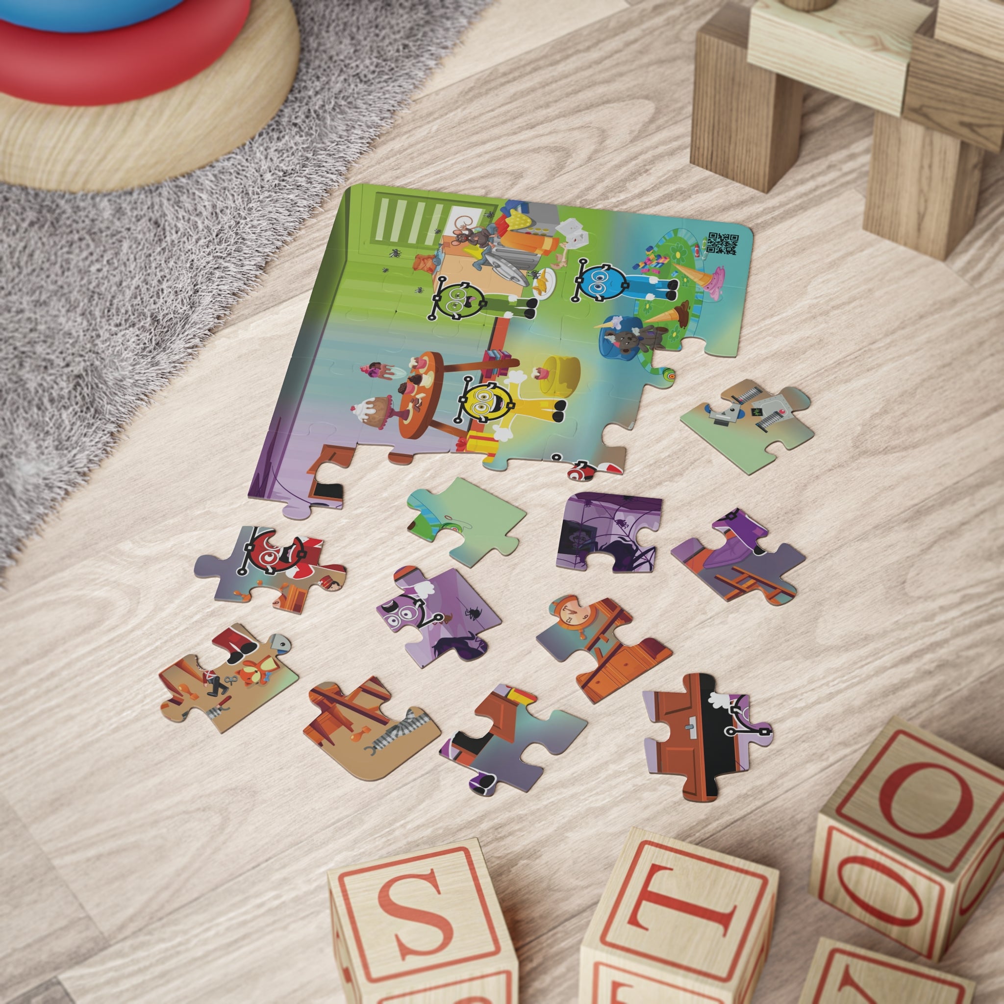 Kids' Puzzle with 5 Emotions for kids to understand feelings and color associations.(30-Piece)