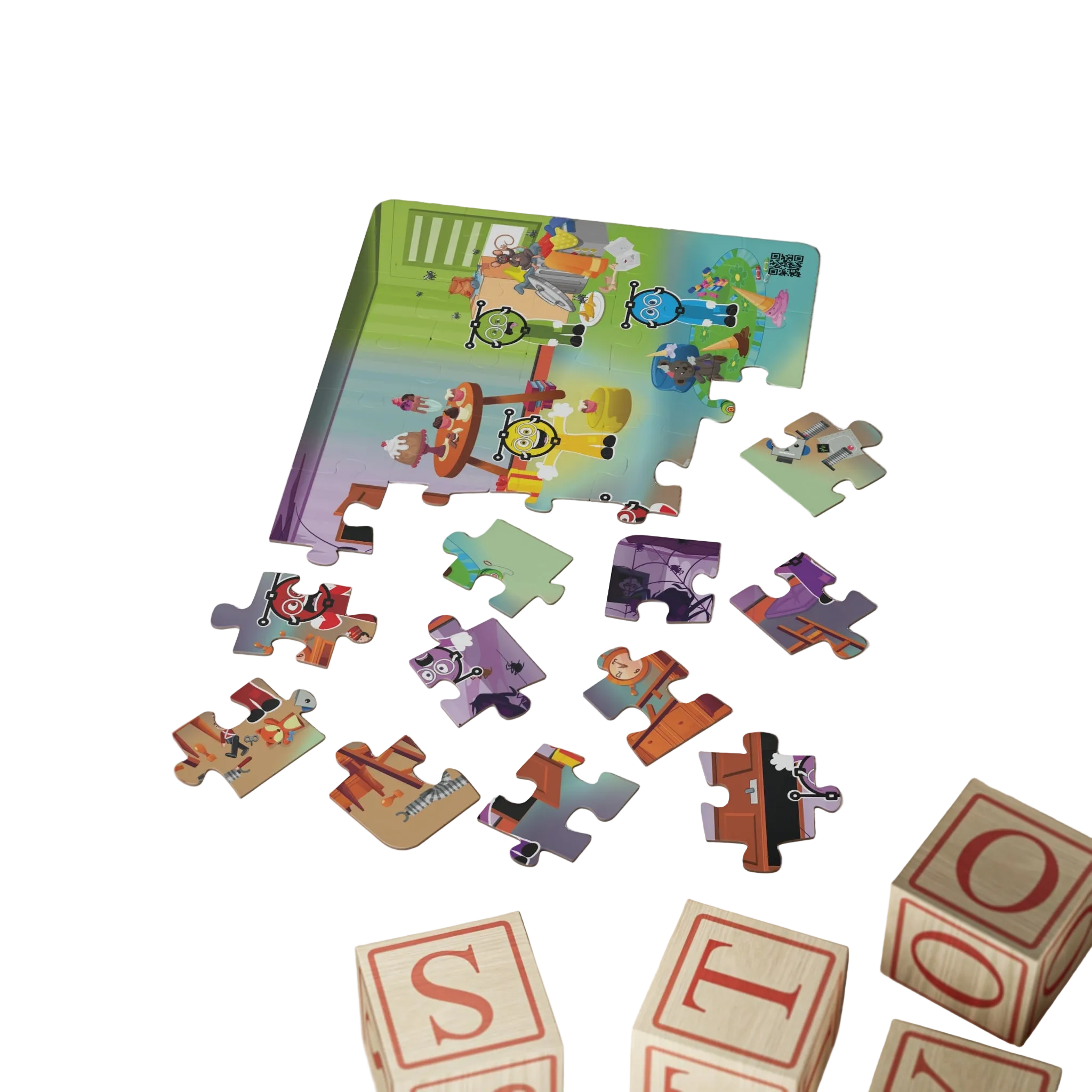 Kids' Puzzle with 5 Emotions for kids to understand feelings and color associations.(30-Piece)