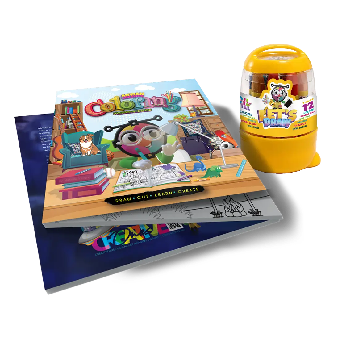 Coloring Book + Crayons