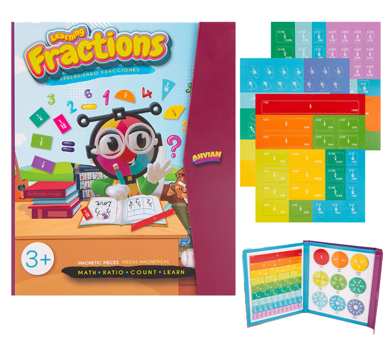 Math Magnetic Book ♟️ (102pcs) Learning Fractions/Division