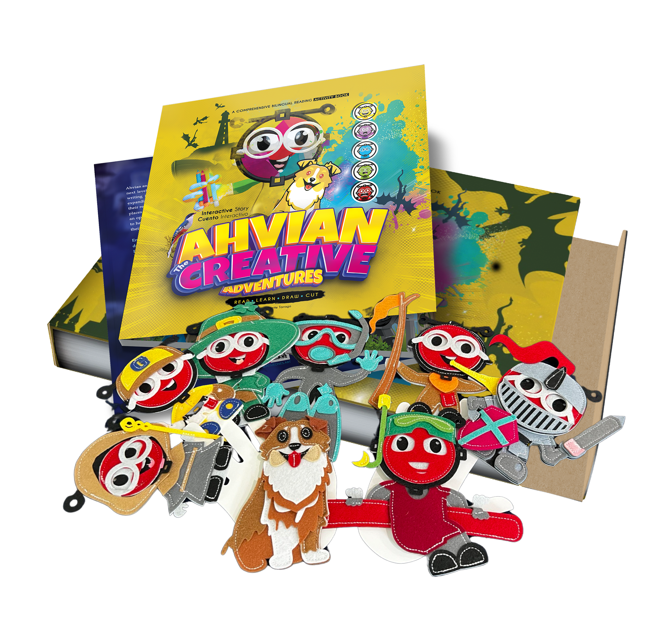 Adventure Book + Finger Puppets + Box
