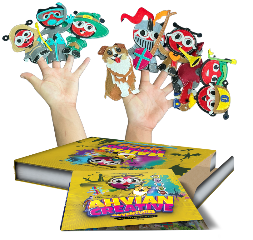 Adventure Book + Finger Puppets + Box
