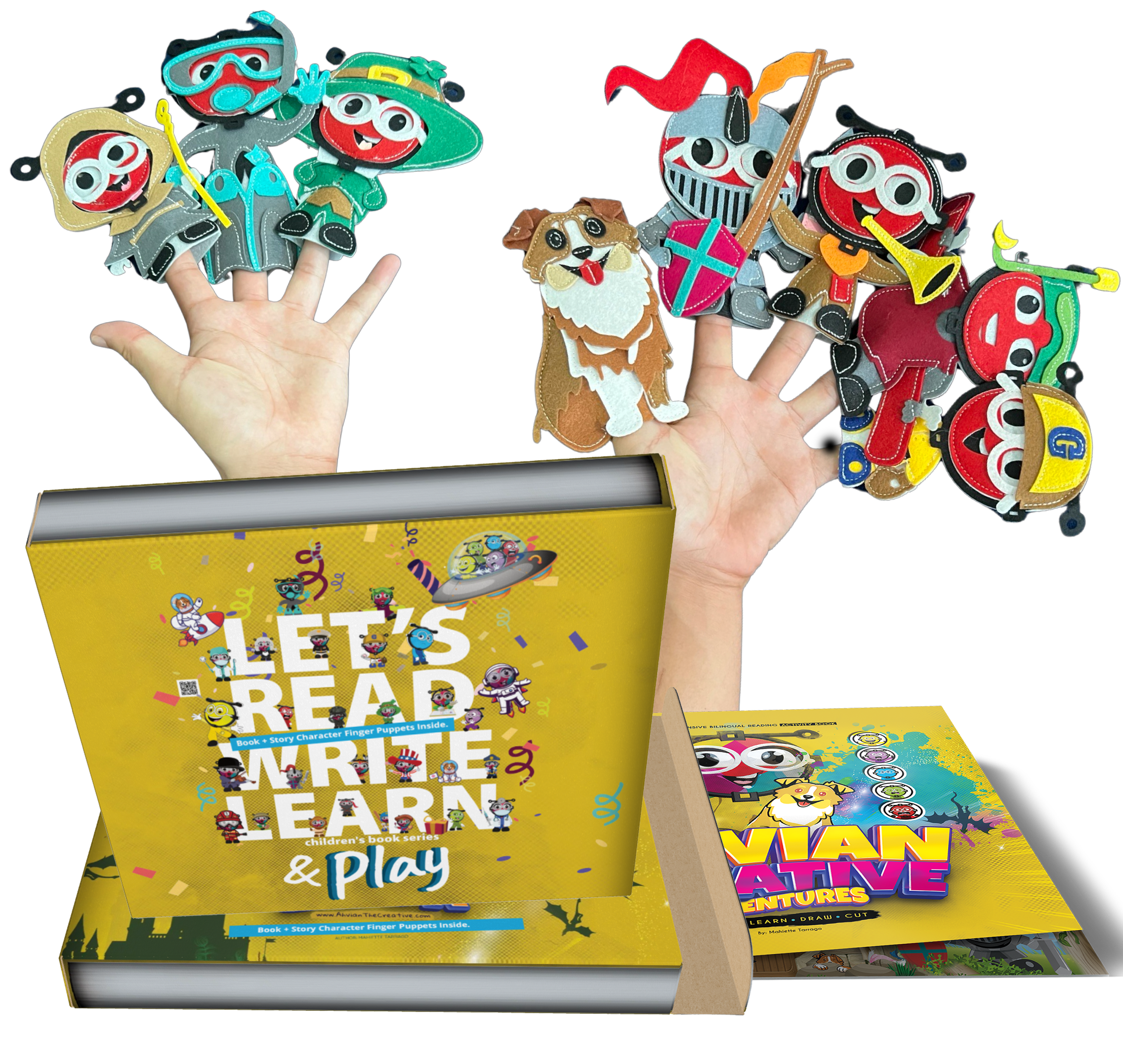 Adventure Book + Finger Puppets + Box