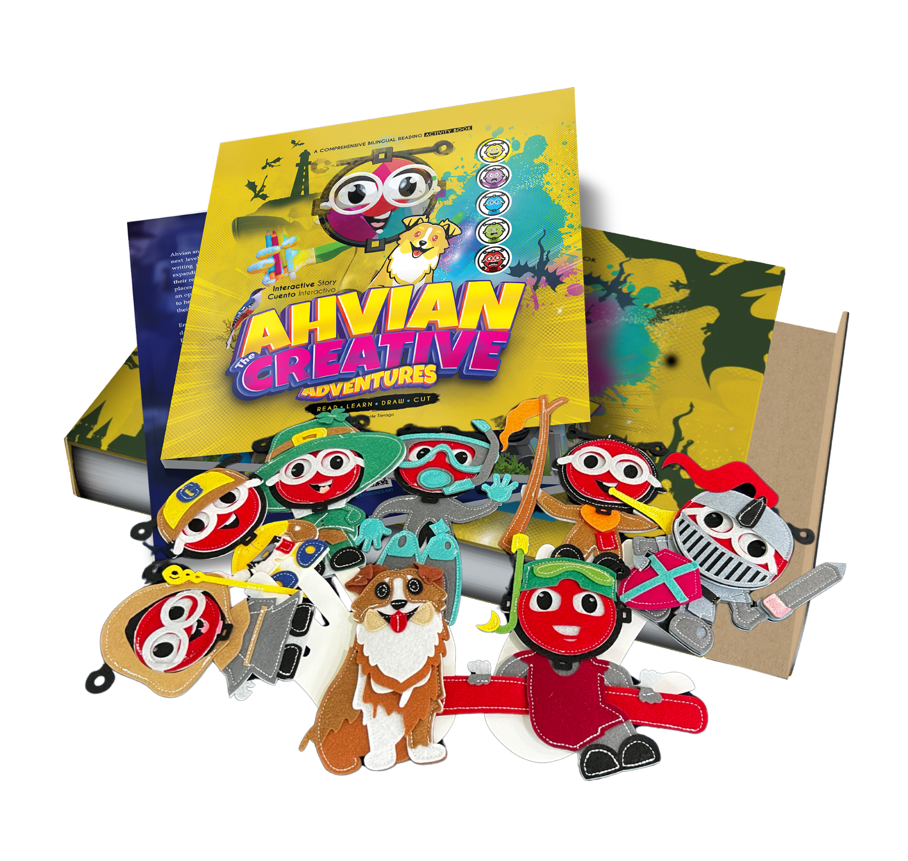 Adventure Book + Finger Puppets + Box