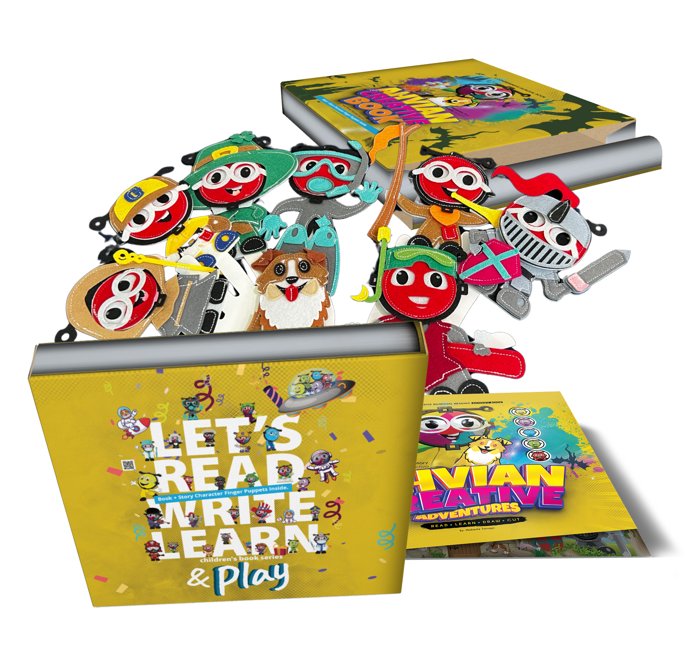 Adventure Book + Finger Puppets + Box