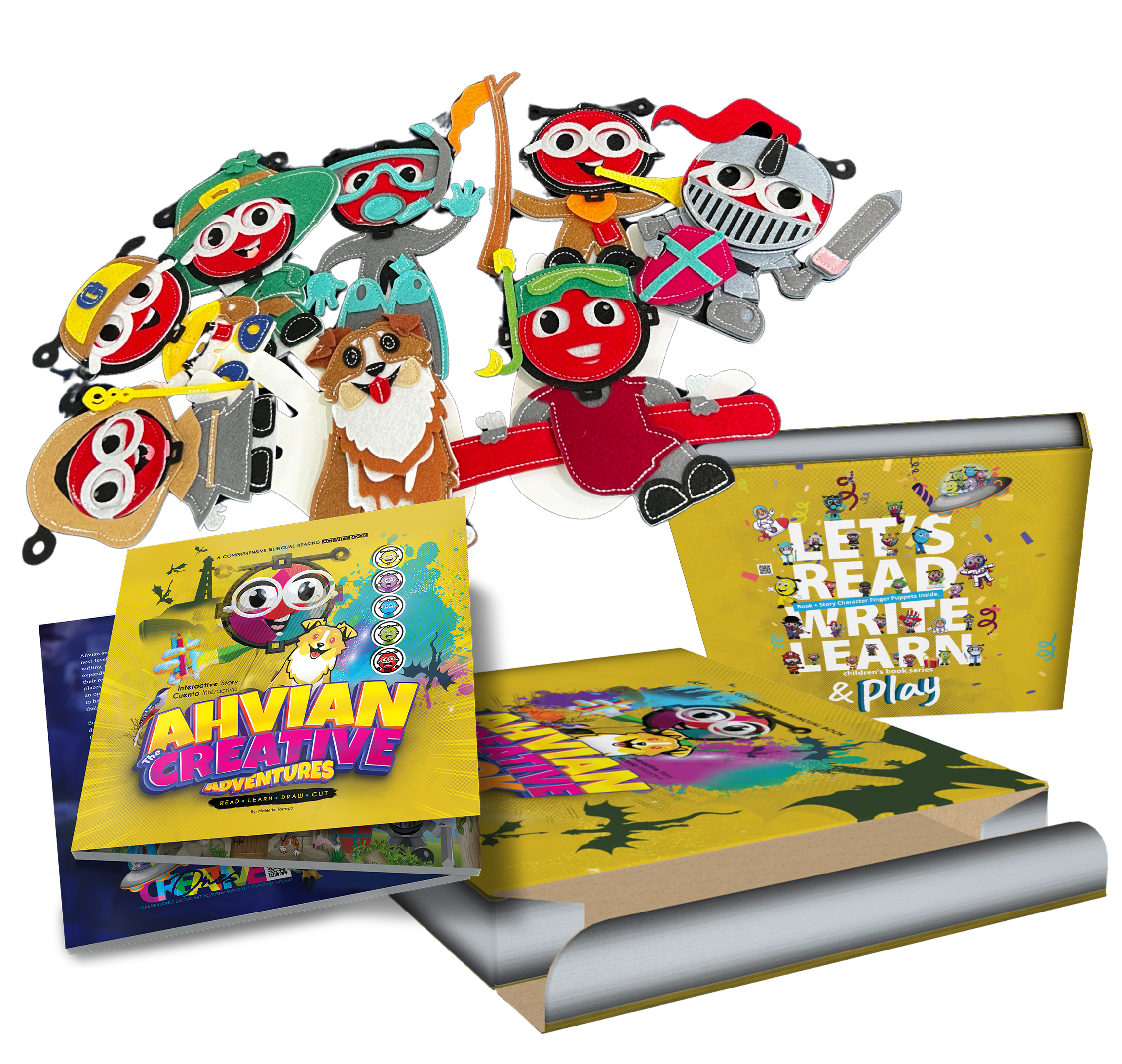 Adventure Book + Finger Puppets + Box