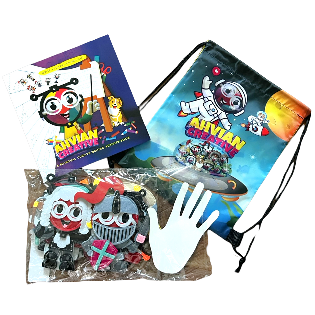 Writing Cursive Activity Bilingual Book + Finger Puppets