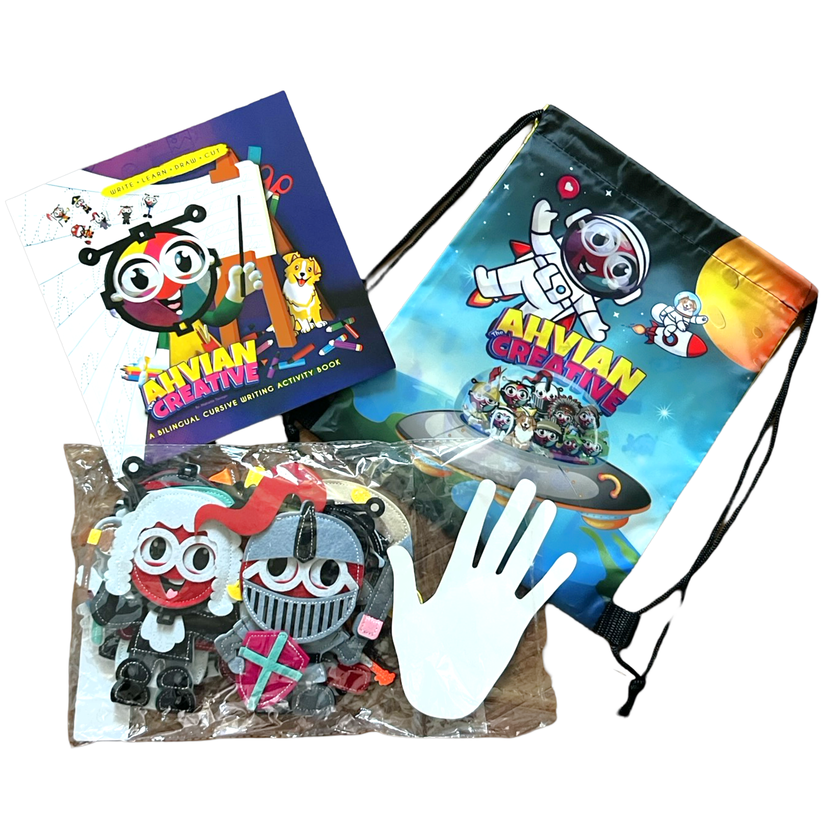Writing Cursive Activity Bilingual Book + Finger Puppets