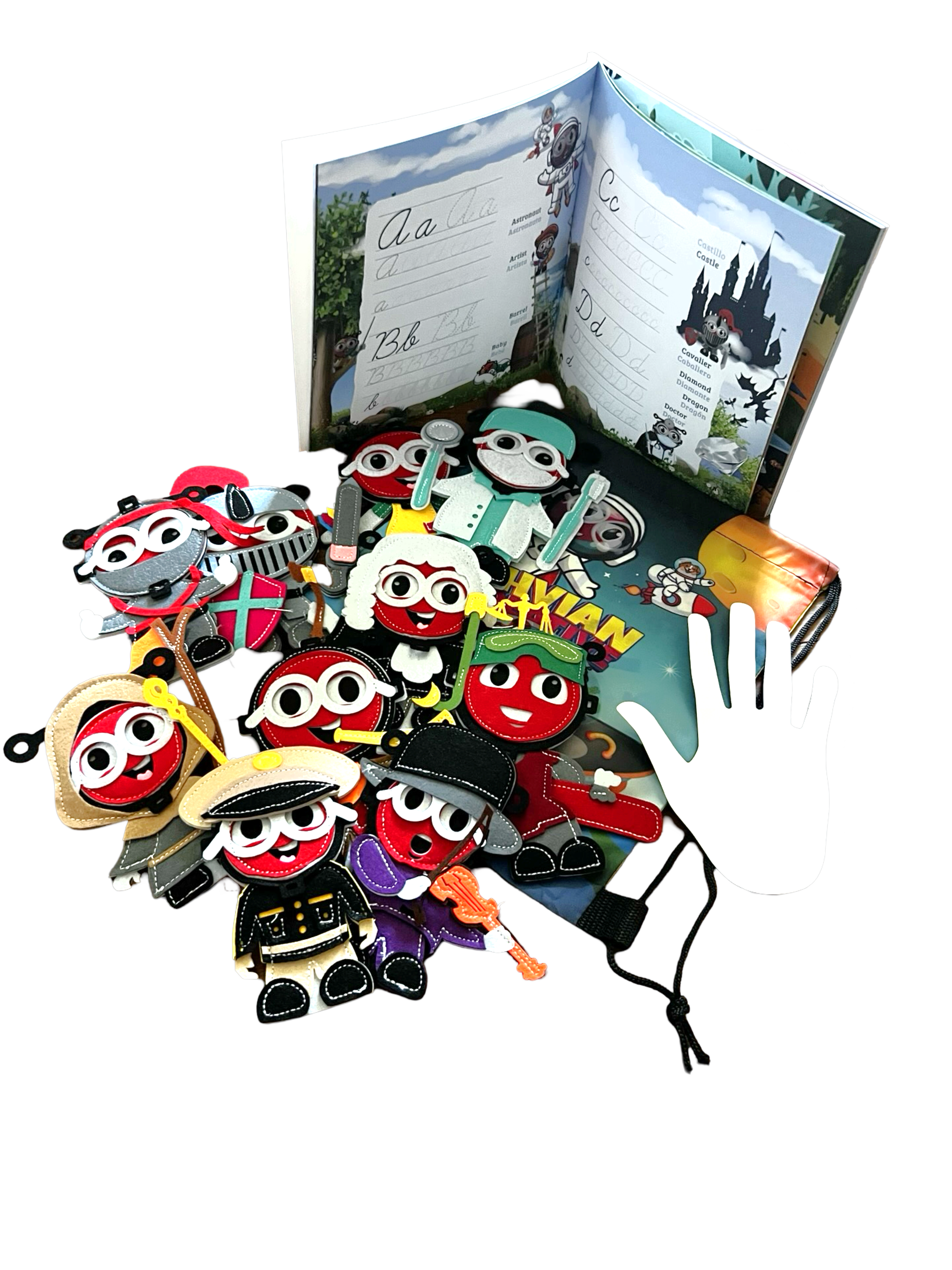 Writing Cursive Activity Bilingual Book + Finger Puppets