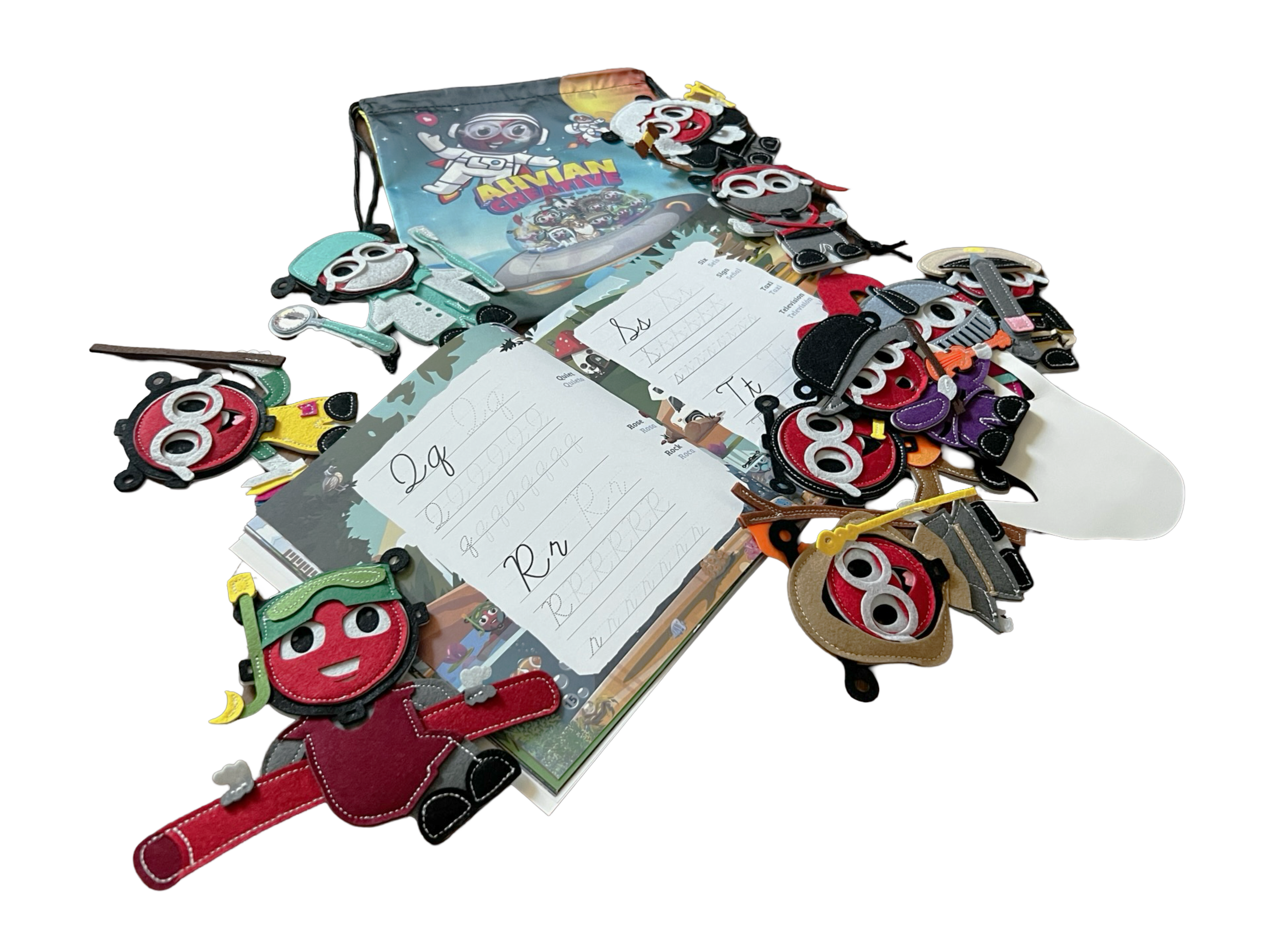 Writing Cursive Activity Bilingual Book + Finger Puppets