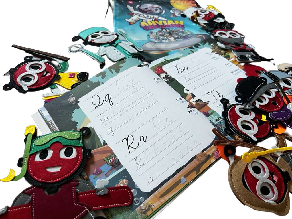 Writing Cursive Activity Bilingual Book + Finger Puppets