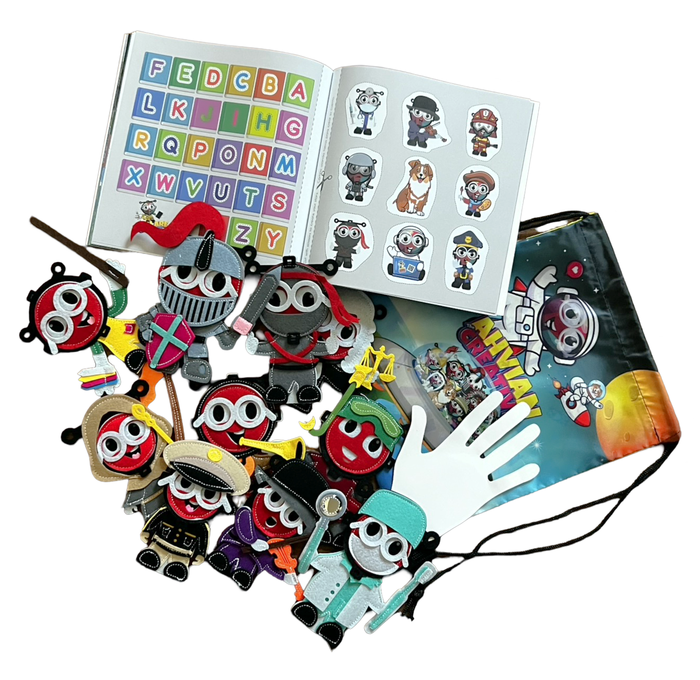 Writing Cursive Activity Bilingual Book + Finger Puppets