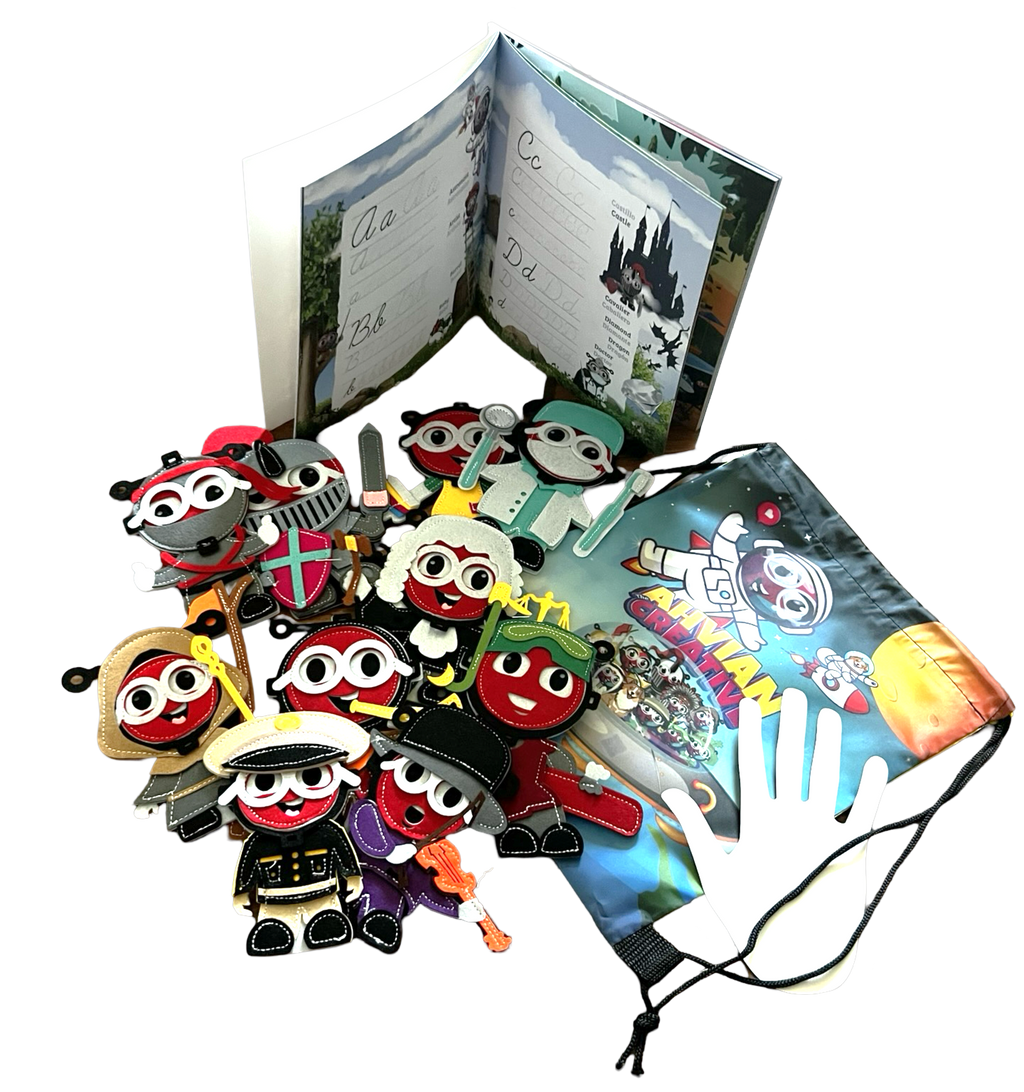 Writing Cursive Activity Bilingual Book + Finger Puppets