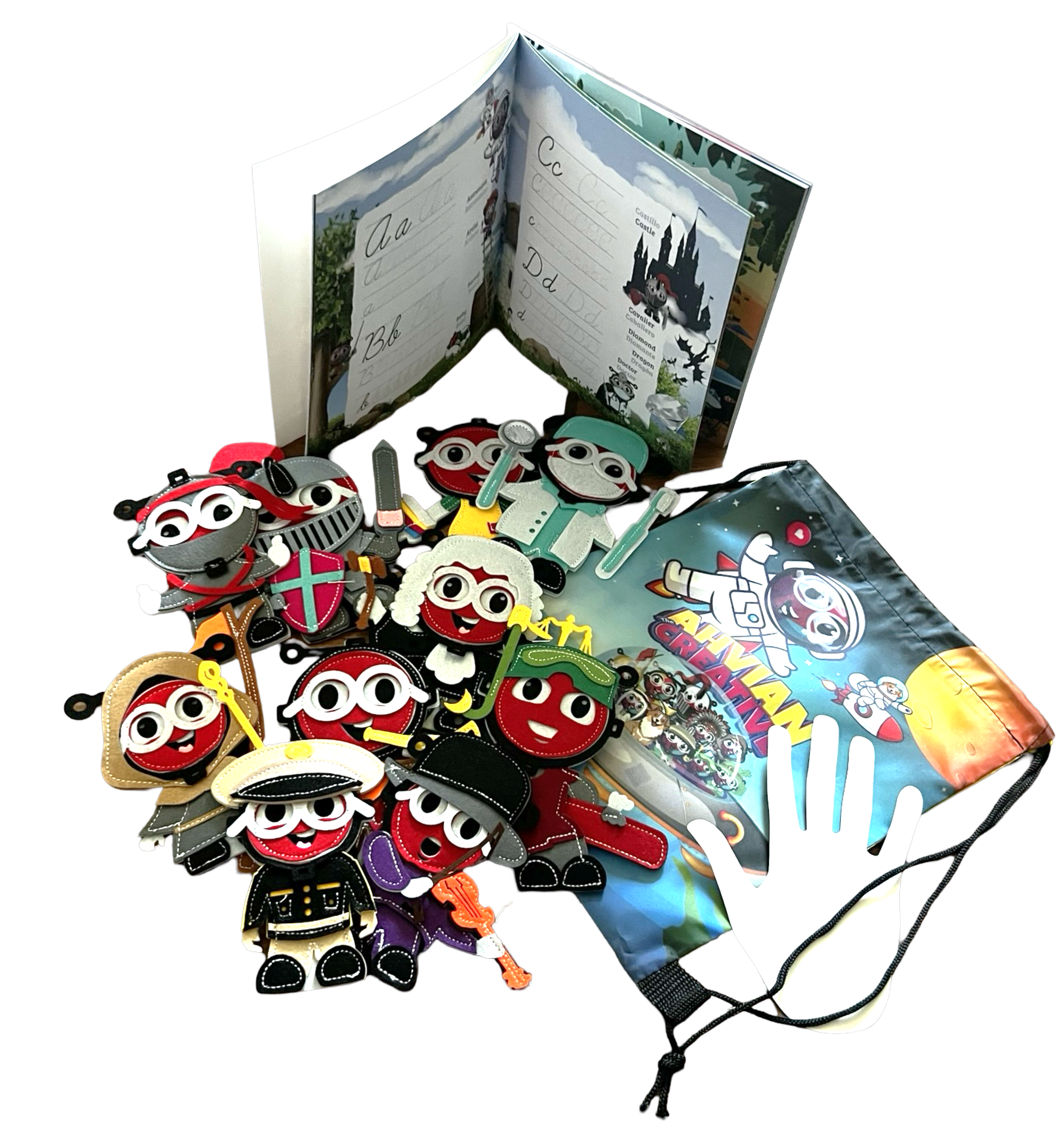 Writing Cursive Activity Bilingual Book + Finger Puppets