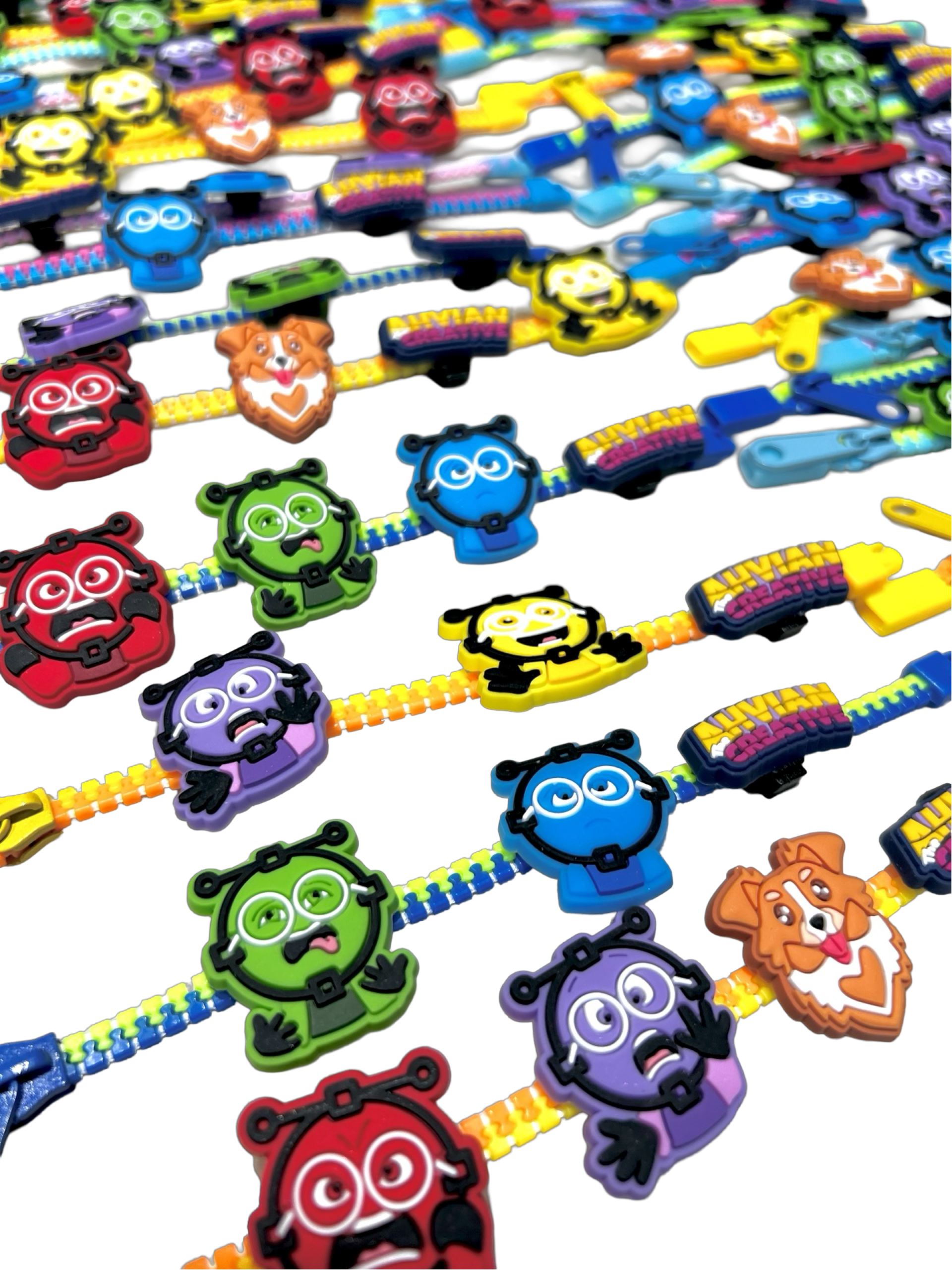 Bracelet for Stress Relief - Fidget Zipper - Supporting Emotion Learning SEL (11pcs)