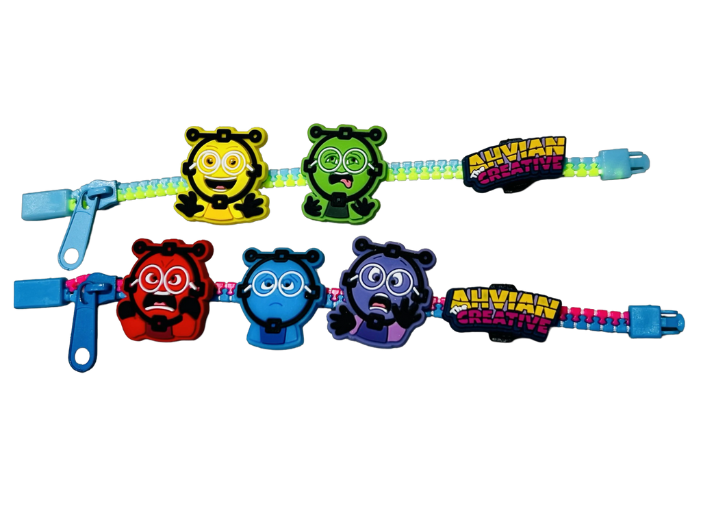 Bracelet for Stress Relief - Fidget Zipper - Supporting Emotion Learning SEL (11pcs)