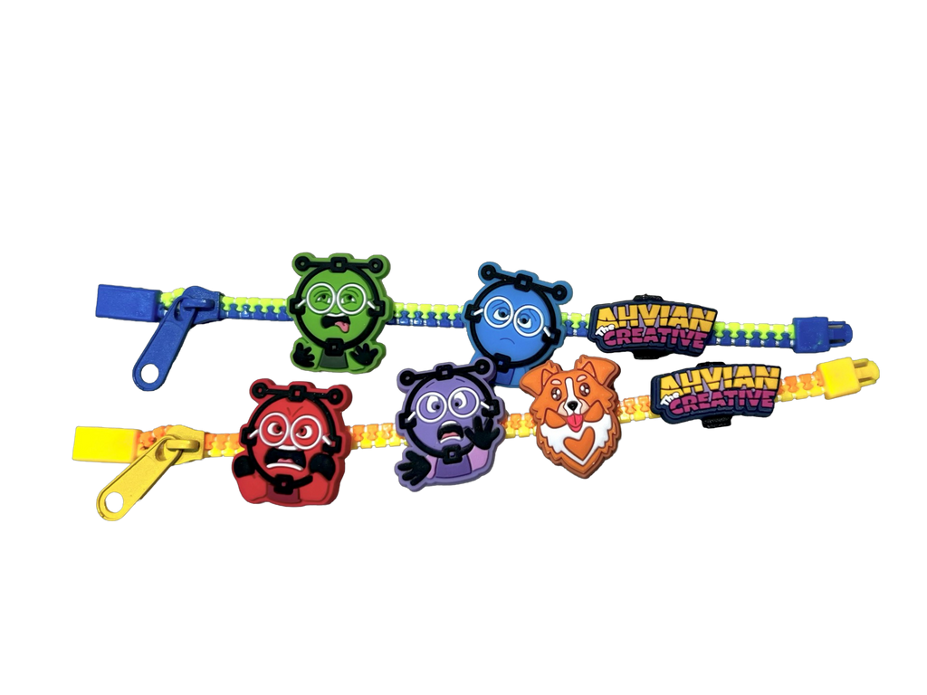 Bracelet for Stress Relief - Fidget Zipper - Supporting Emotion Learning SEL (11pcs)
