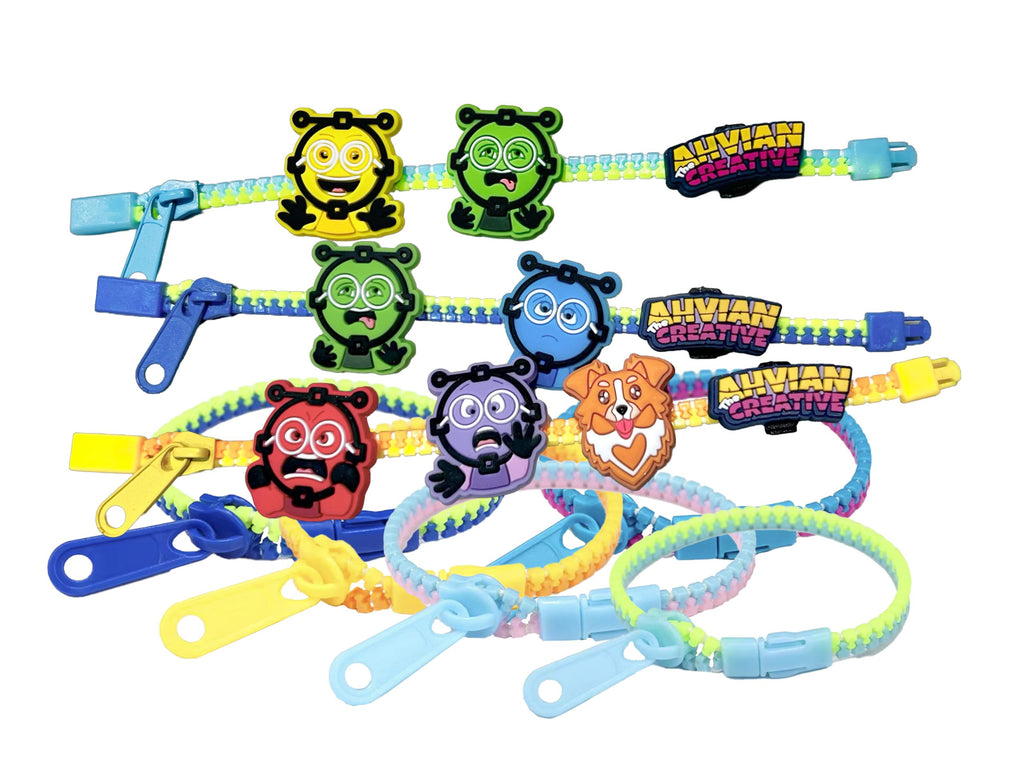 Bracelet for Stress Relief - Fidget Zipper - Supporting Emotion Learning SEL (11pcs)
