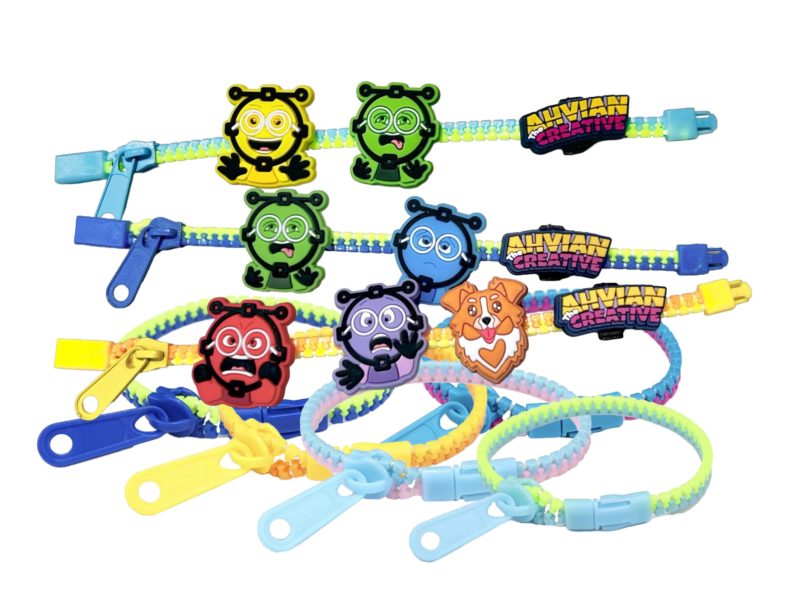 Bracelet for Stress Relief - Fidget Zipper - Supporting Emotion Learning SEL (11pcs)