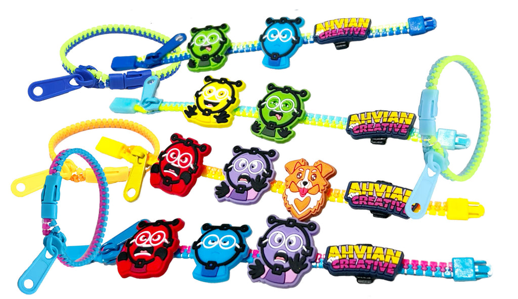 Bracelet for Stress Relief - Fidget Zipper - Supporting Emotion Learning SEL (11pcs)